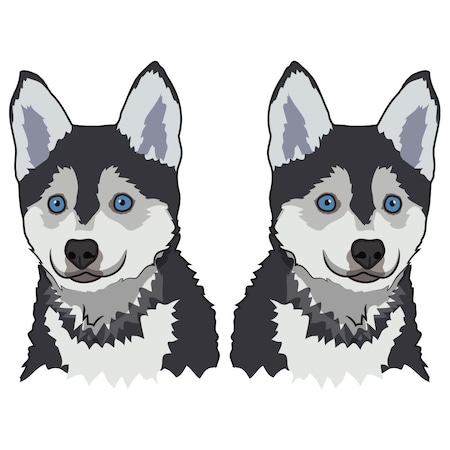 Pomsky Dog Decal, Dog Lover Decor Vinyl Sticker